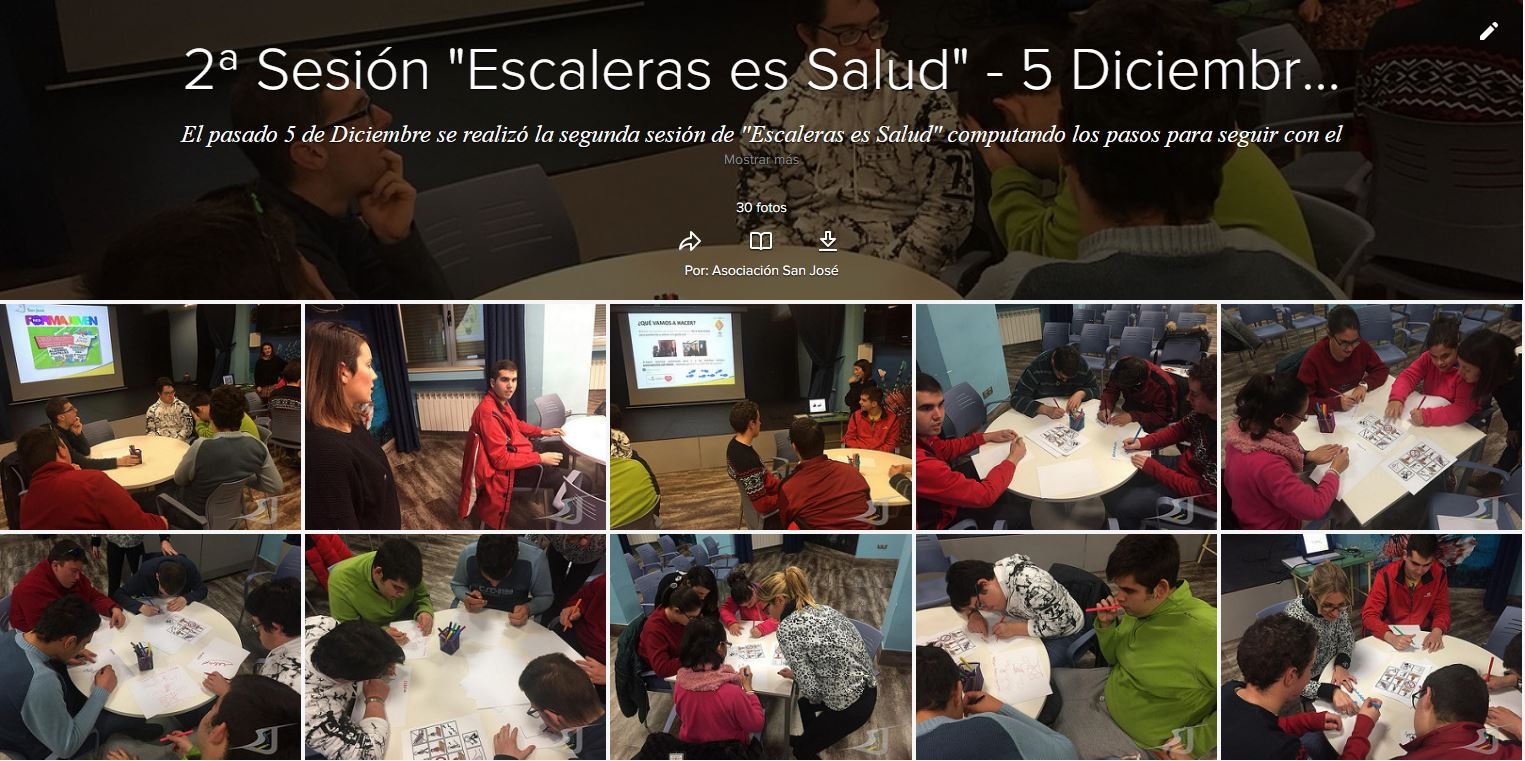 Acceso a galería fotográfica 2ª Sesión Escaleras es Salud - Asociación San José Diciembre 2018
