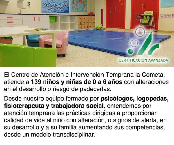 El CAIT La Cometa atiende a niños y niñas de 0 a 6 años