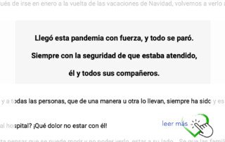 Fragmento de carta enviada por un familiar durante la pandemia Covid